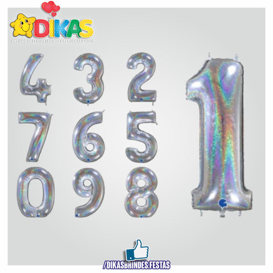BALÃO FOIL NÚMERO  - 102CM