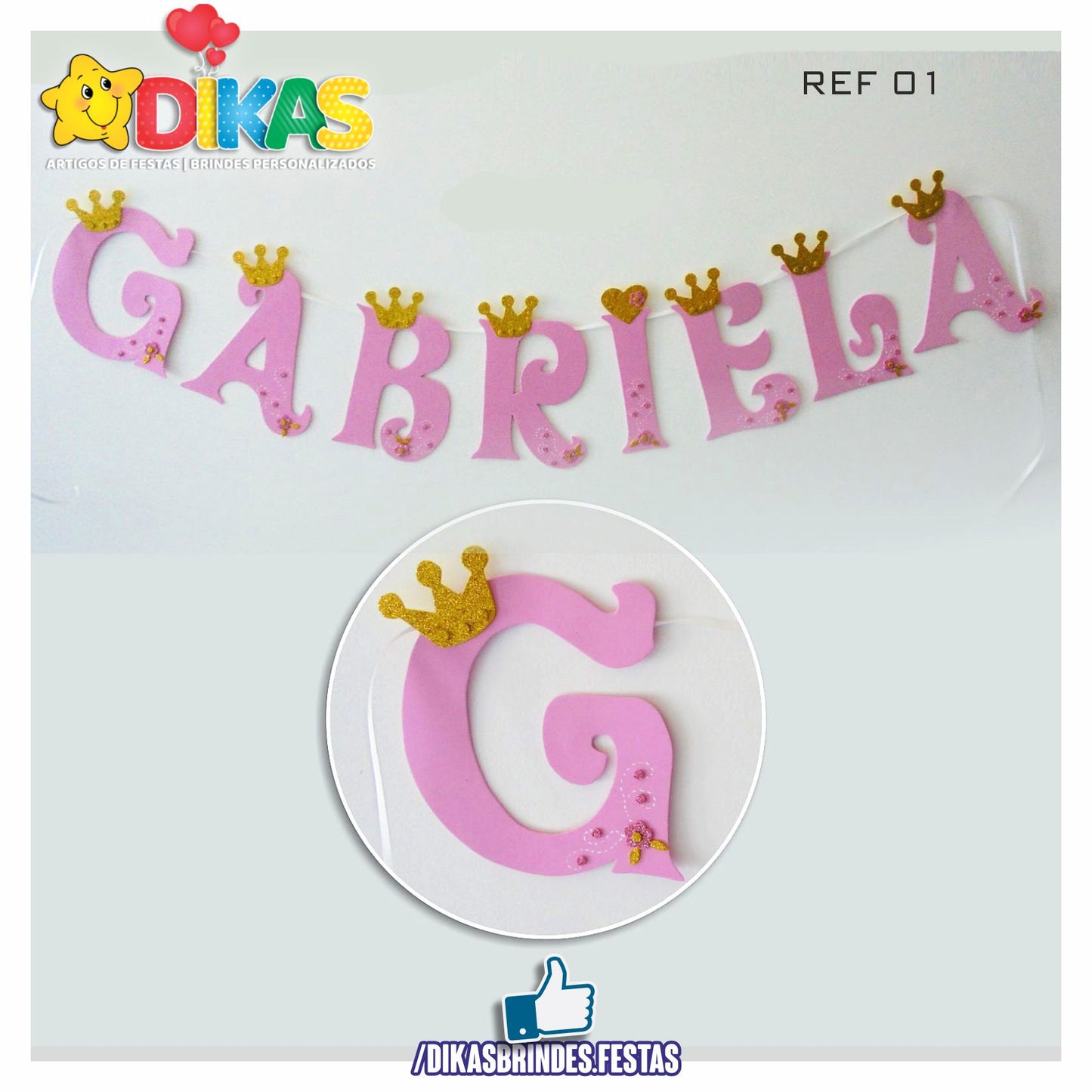 BANDEIROLAS TEMÁTICAS EM E.V.A - PRINCESAS DISNEY