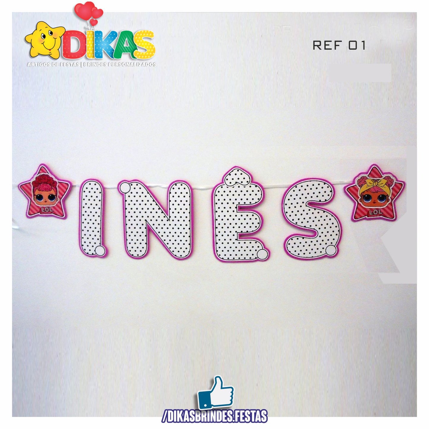 BANDEIROLAS TEMÁTICAS EM E.V.A - L.O.L.