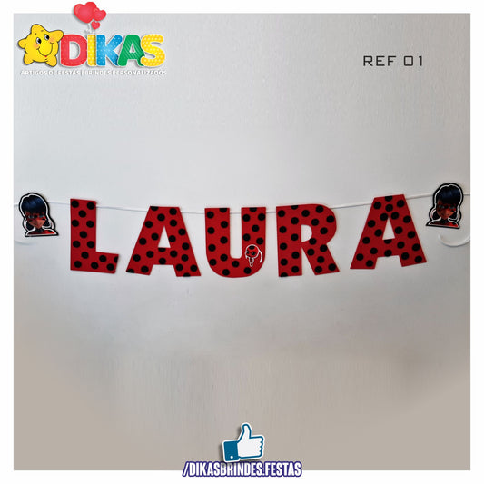 BANDEIROLAS TEMÁTICAS EM E.V.A - LADYBUG
