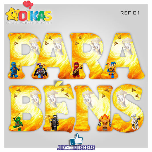 FAIXA "PARABÉNS" - NINJAGO