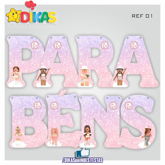 FAIXA "PARABÉNS" - ROBLOX