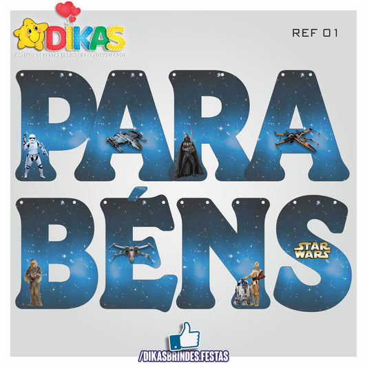 FAIXA "PARABÉNS" - STAR WARS