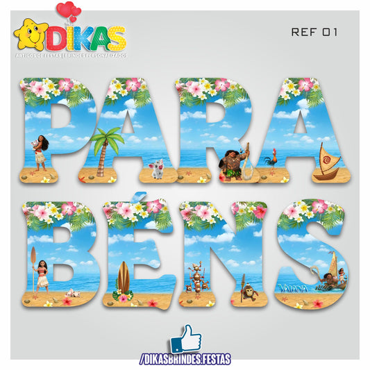 FAIXA "PARABÉNS" - VAIANA