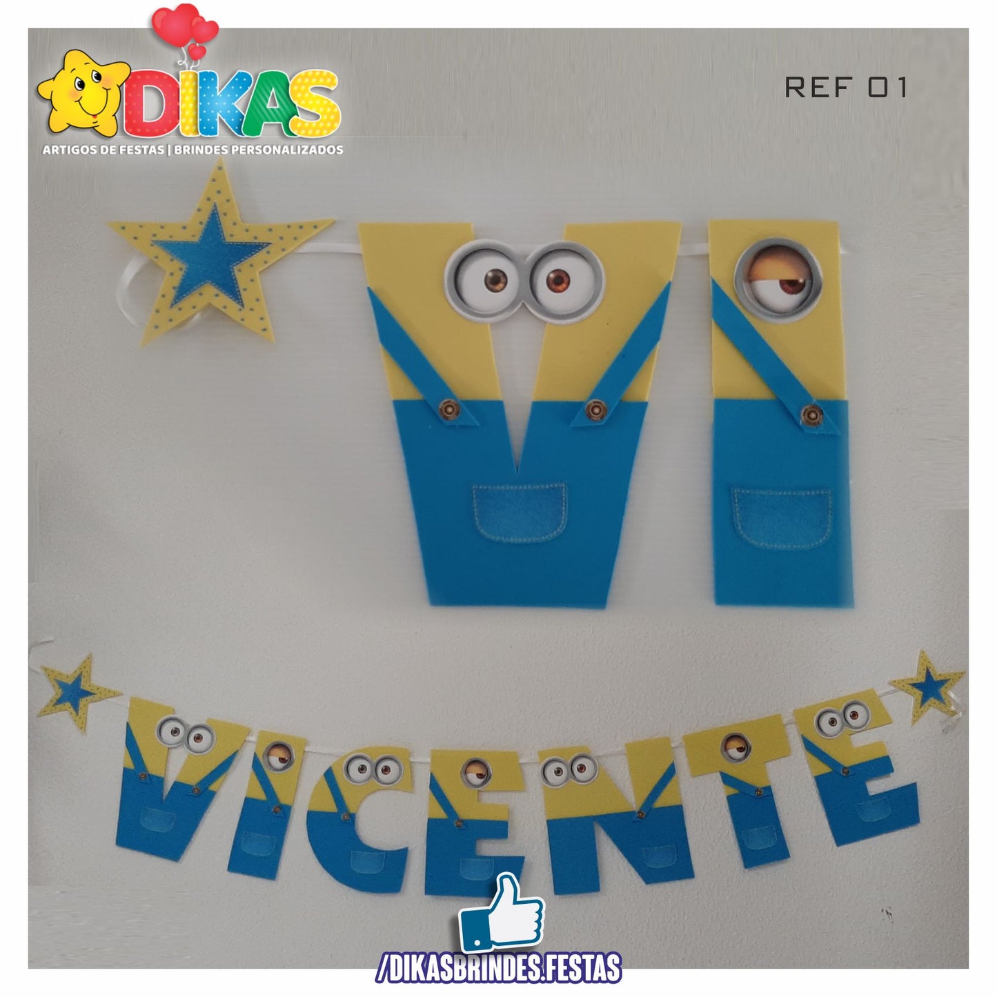BANDEIROLAS TEMÁTICAS EM E.V.A - MINIONS