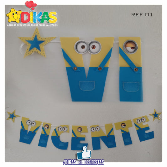 BANDEIROLAS TEMÁTICAS EM E.V.A - MINIONS