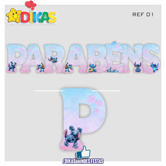 FAIXA "PARABÉNS" - STITCH