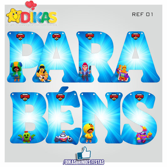 FAIXA "PARABÉNS" - BRAWL STARS