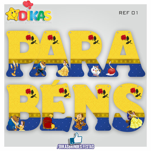 FAIXA "PARABÉNS" - A BELA E A FERA