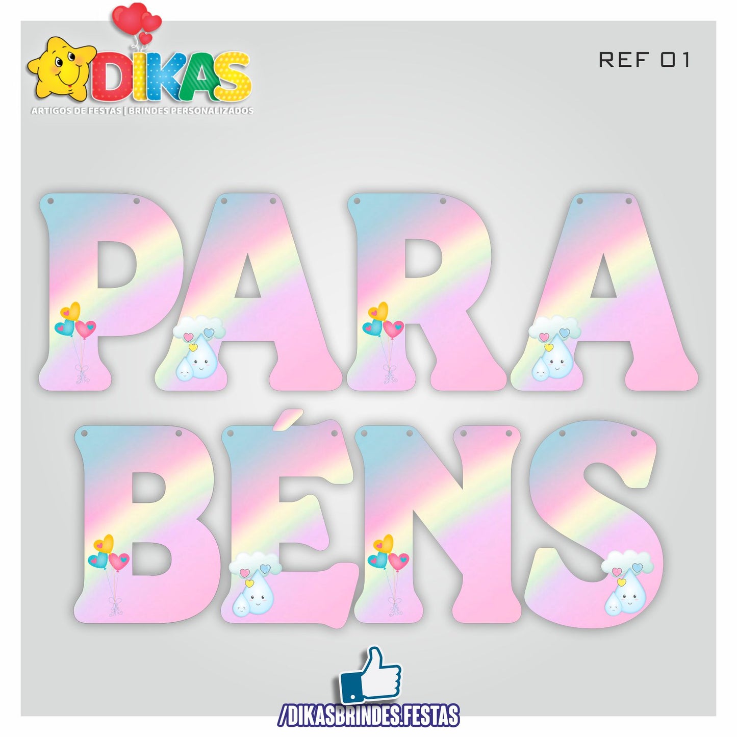 FAIXA "PARABÉNS" - CHUVA DE AMOR
