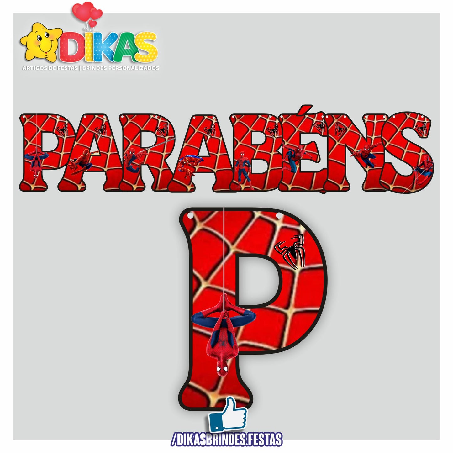 FAIXA "PARABÉNS" - HOMEM ARANHA