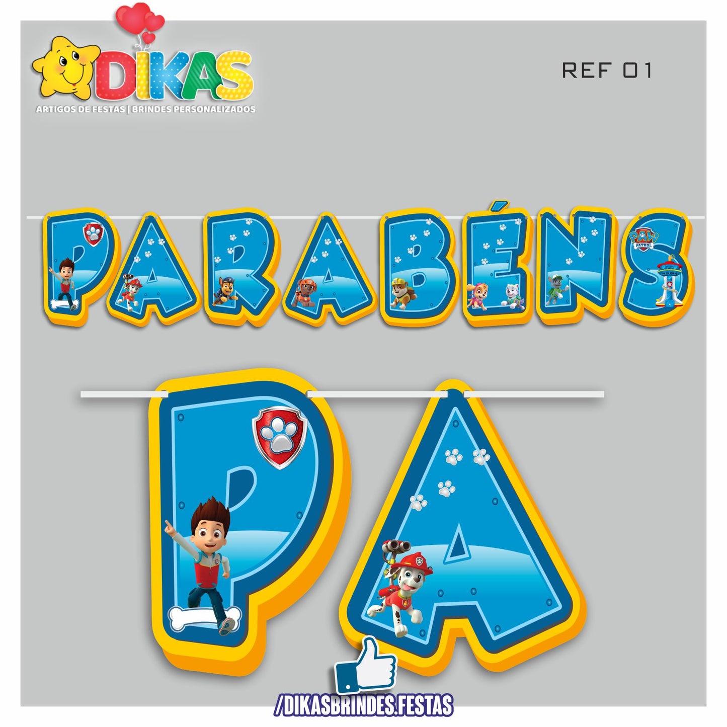 FAIXA "PARABÉNS" - PATRULHA PATA