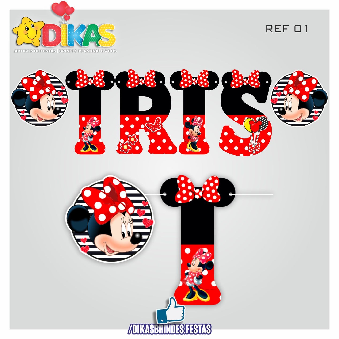 LETRA TEMÁTICA - MINNIE VERMELHA