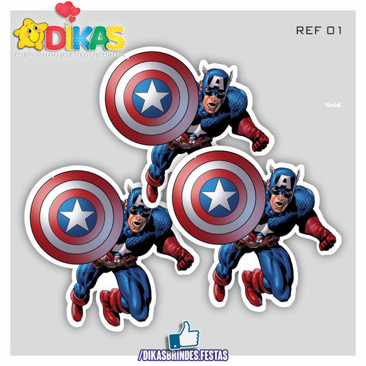 APLIQUES GRANDES - CAPITÃO AMÉRICA