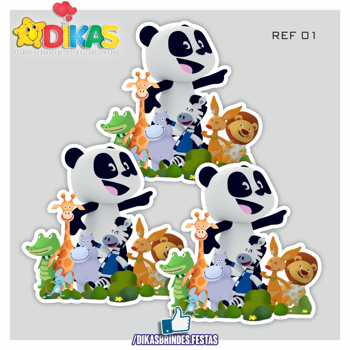 APLIQUES GRANDES - PANDA E OS AMIGOS