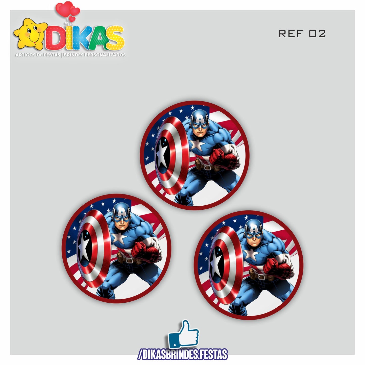 APLIQUES PEQUENOS - CAPITÃO AMÉRICA