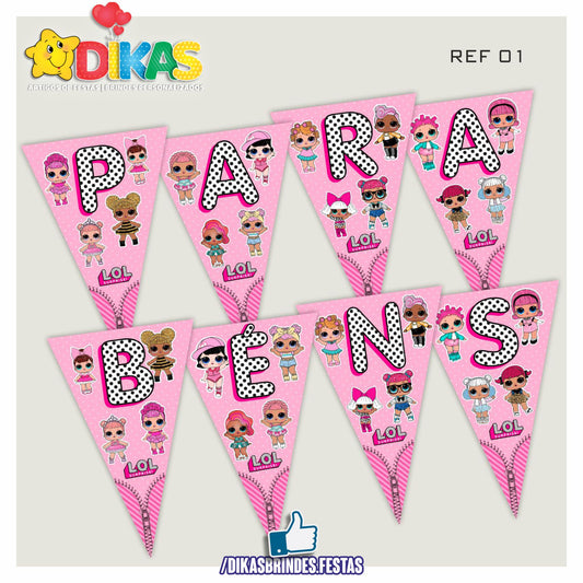 BANDEIROLA "PARABÉNS" - L.O.L.