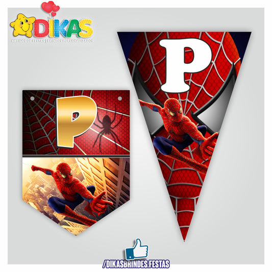 BANDEIROLA "PARABÉNS" - HOMEM ARANHA