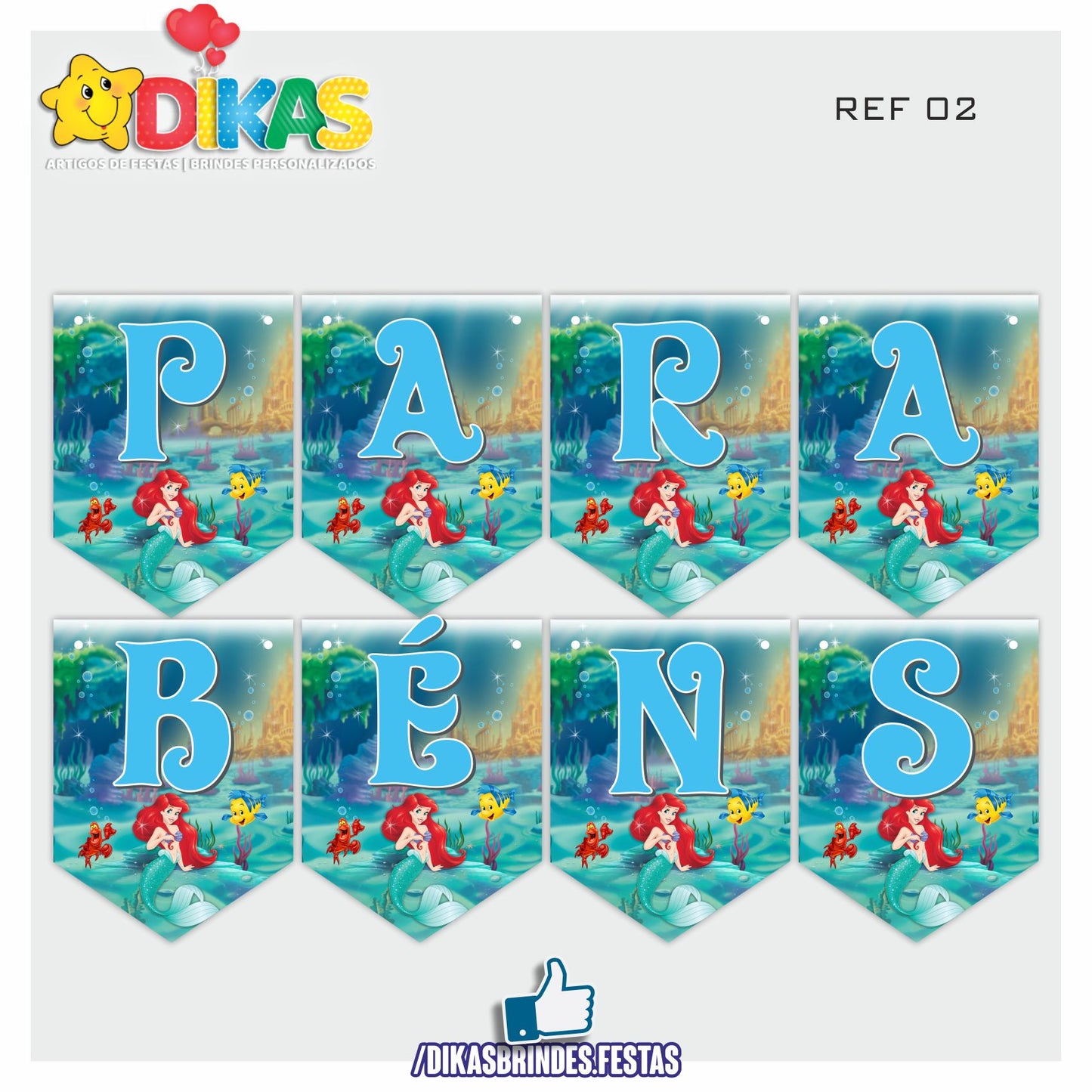 BANDEIROLA "PARABÉNS" - PEQUENA SEREIA