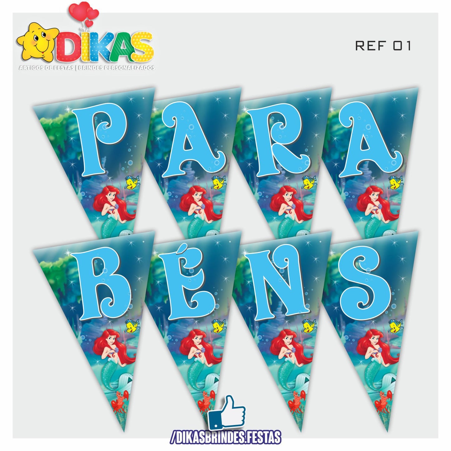BANDEIROLA "PARABÉNS" - PEQUENA SEREIA