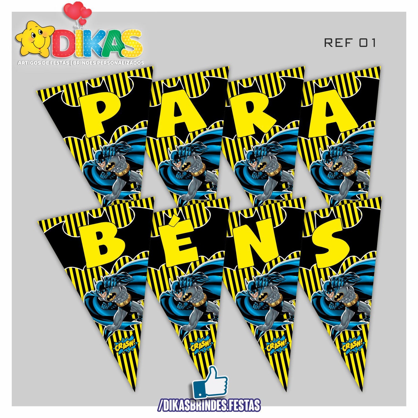 BANDEIROLA "PARABÉNS" - BATMAN