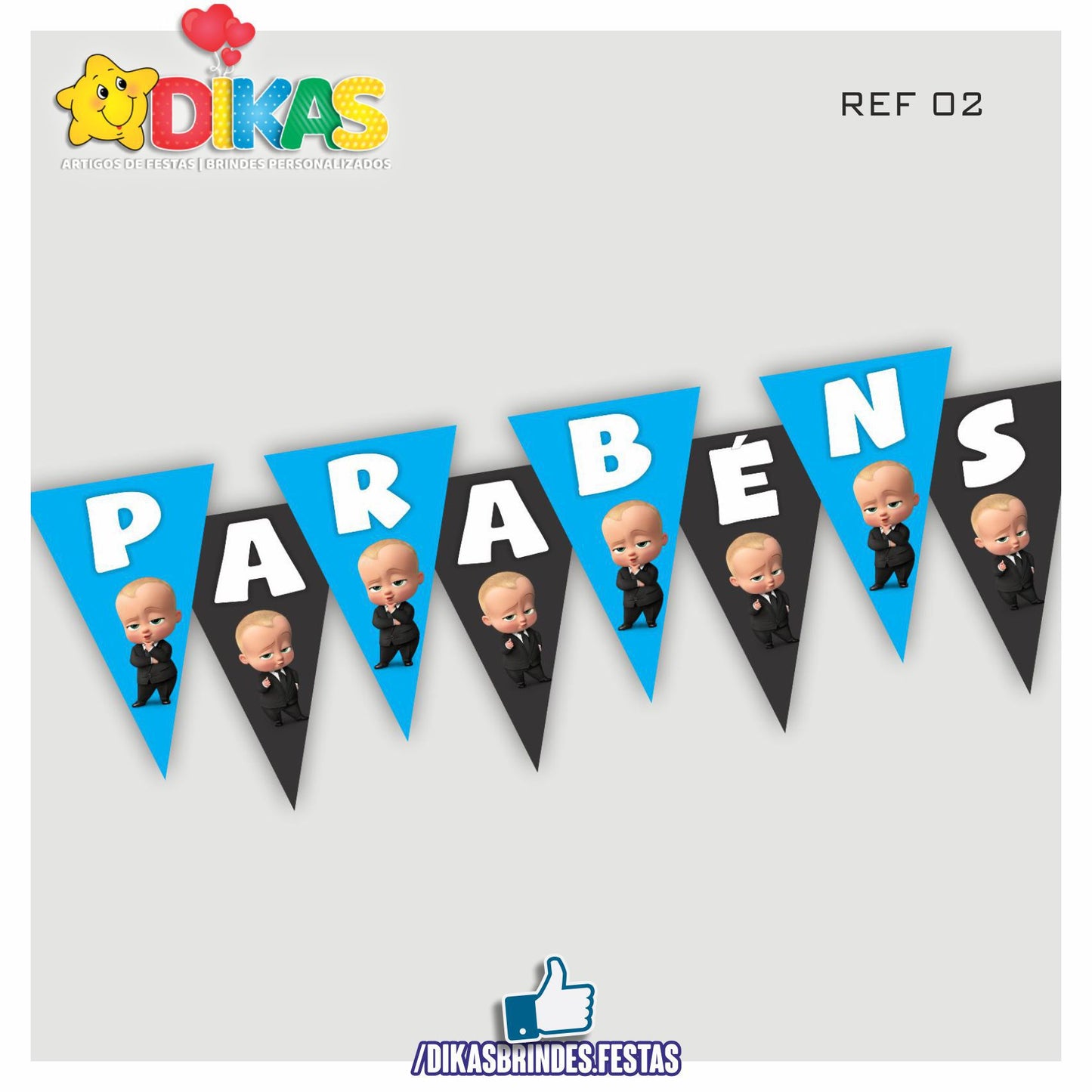 BANDEIROLA "PARABÉNS" - BOSS BABY