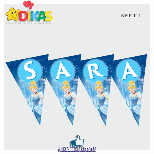 BANDEIROLA PERSONALIZADA - CINDERELA