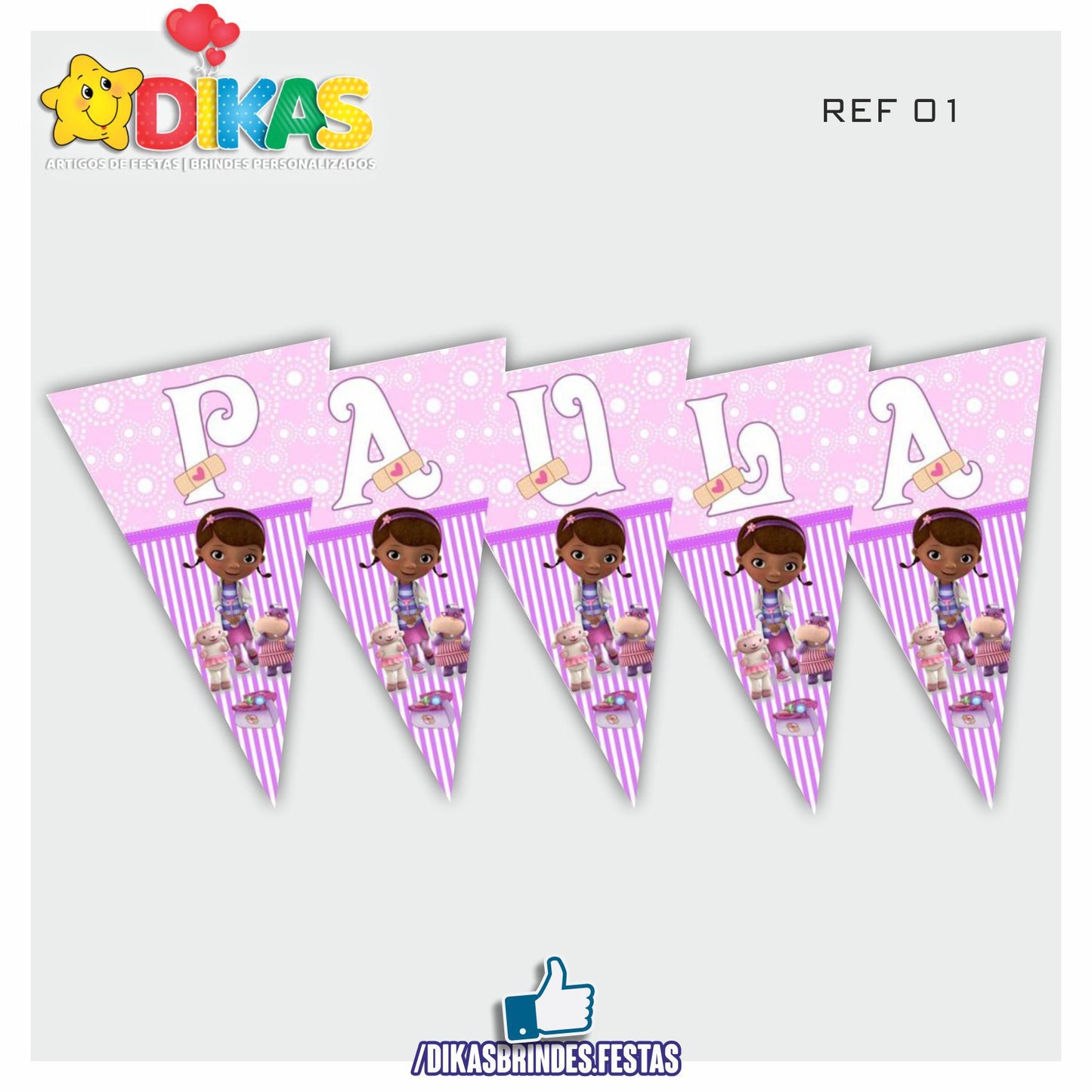 BANDEIROLA PERSONALIZADA - DOUTORA BRINQUEDOS