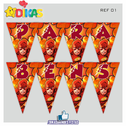 BANDEIROLA "PARABÉNS" - THE FLASH