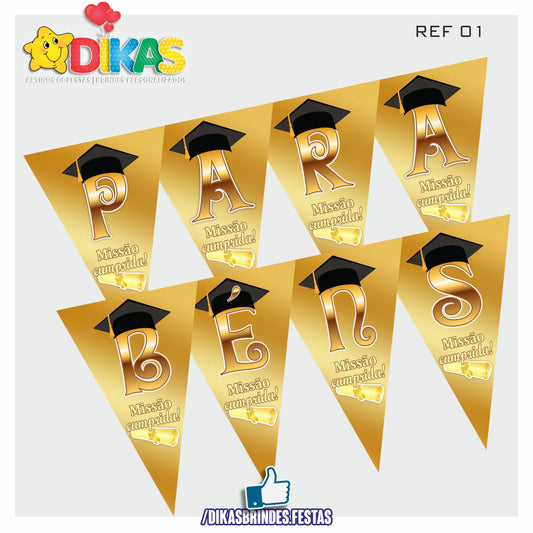 BANDEIROLA "PARABÉNS" - FINALISTAS