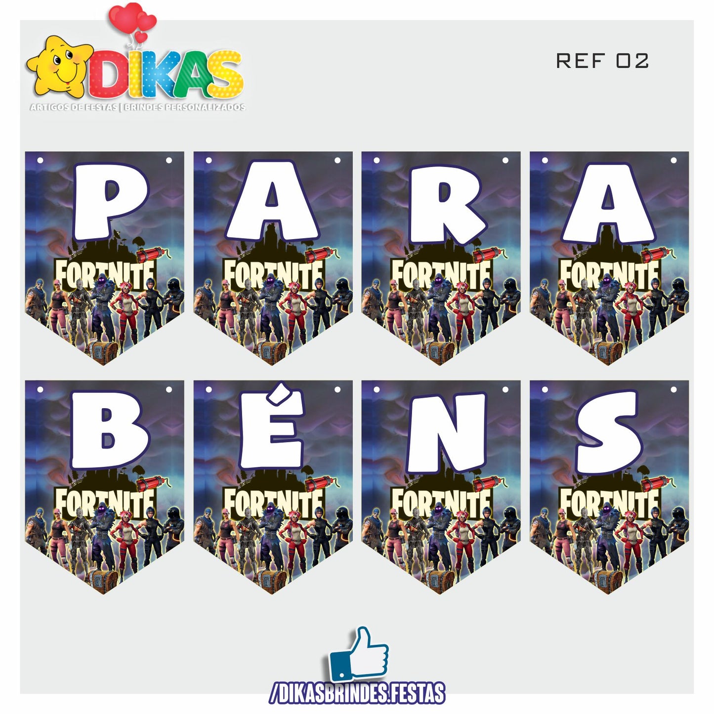 BANDEIROLA "PARABÉNS" - FORTNITE
