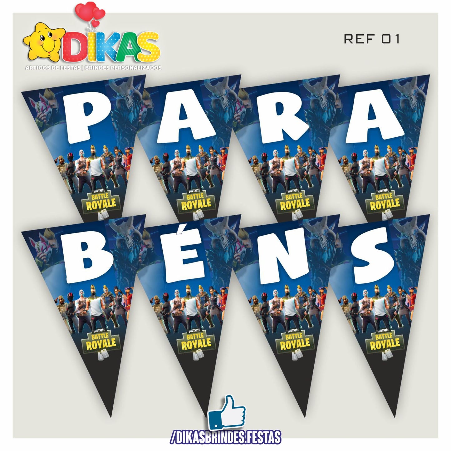 BANDEIROLA "PARABÉNS" - FORTNITE