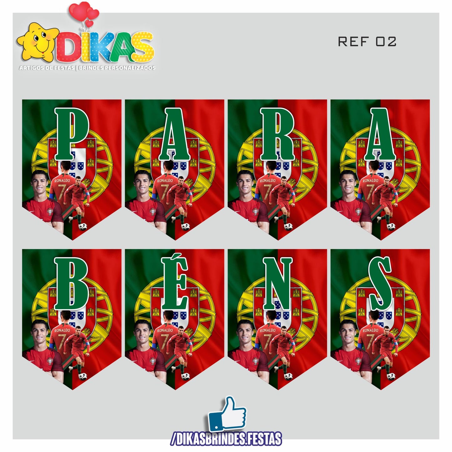 BANDEIROLA "PARABÉNS" - FUTEBOL