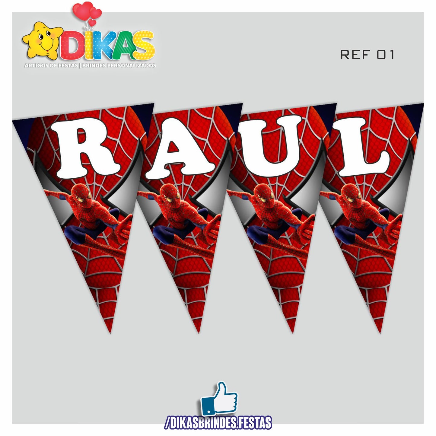 BANDEIROLA PERSONALIZADA - HOMEM ARANHA