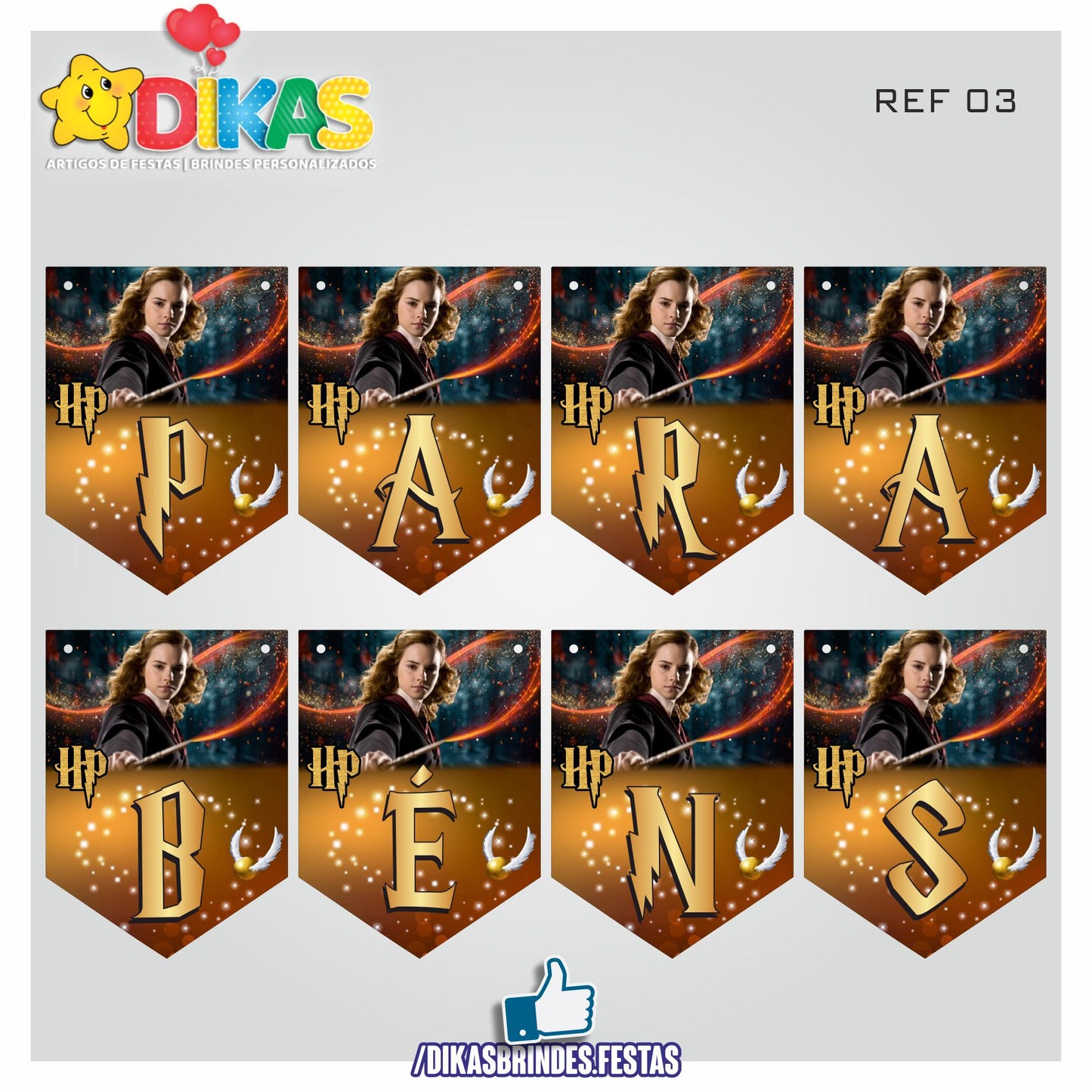 BANDEIROLA "PARABÉNS" - HARRY POTTER