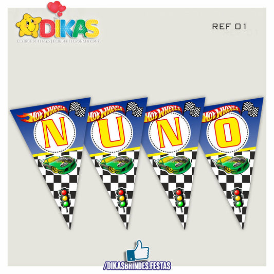 BANDEIROLA PERSONALIZADA - HOTWHEELS