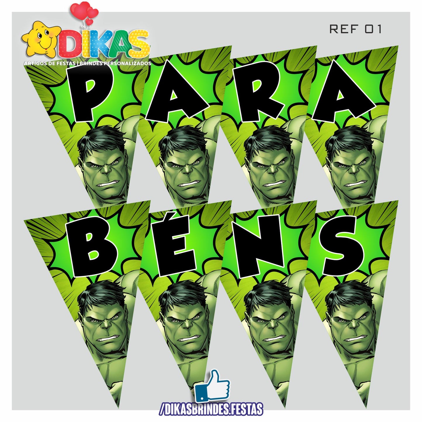 BANDEIROLA "PARABÉNS" - HULK