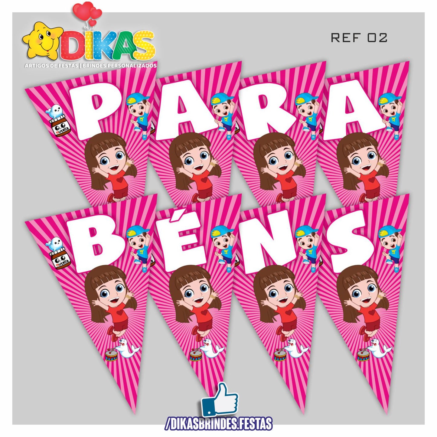 BANDEIROLA "PARABÉNS" - LUCCAS NETO