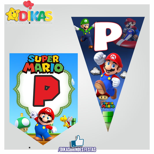 BANDEIROLA "PARABÉNS" - MARIO BROS