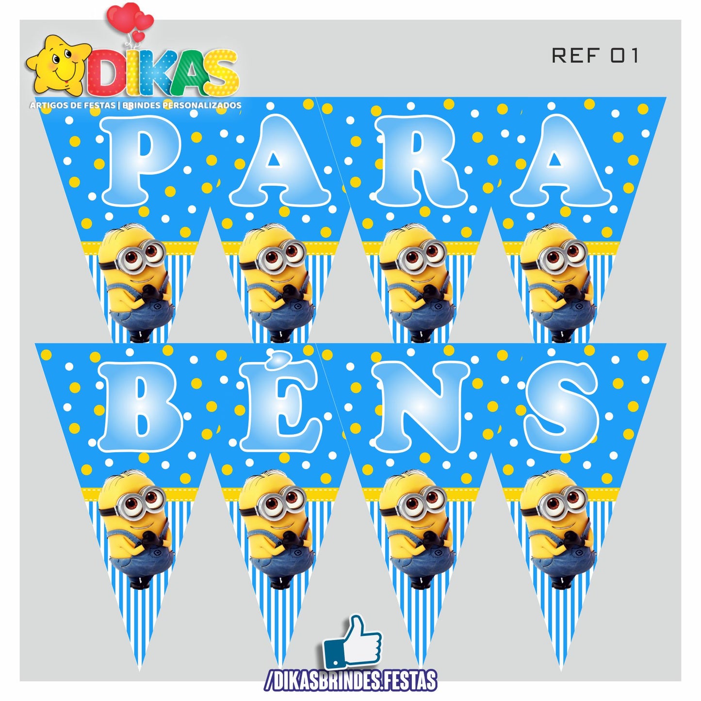 BANDEIROLA "PARABÉNS" - MINIONS
