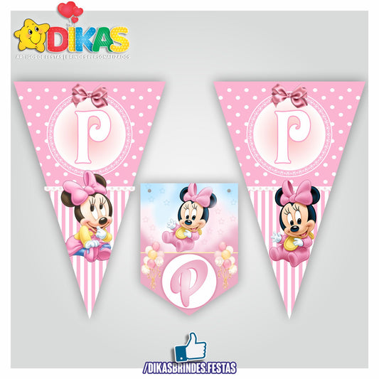 BANDEIROLA "PARABÉNS" - MINNIE BABY
