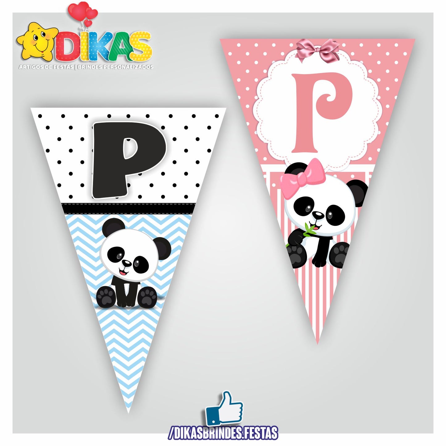 BANDEIROLA "PARABÉNS" - PANDA BEBÉ