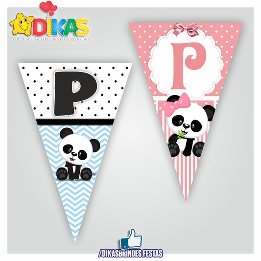 BANDEIROLA "PARABÉNS" - PANDA BEBÉ