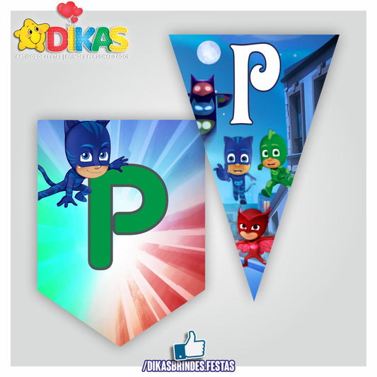 BANDEIROLA "PARABÉNS" - PJMASKS