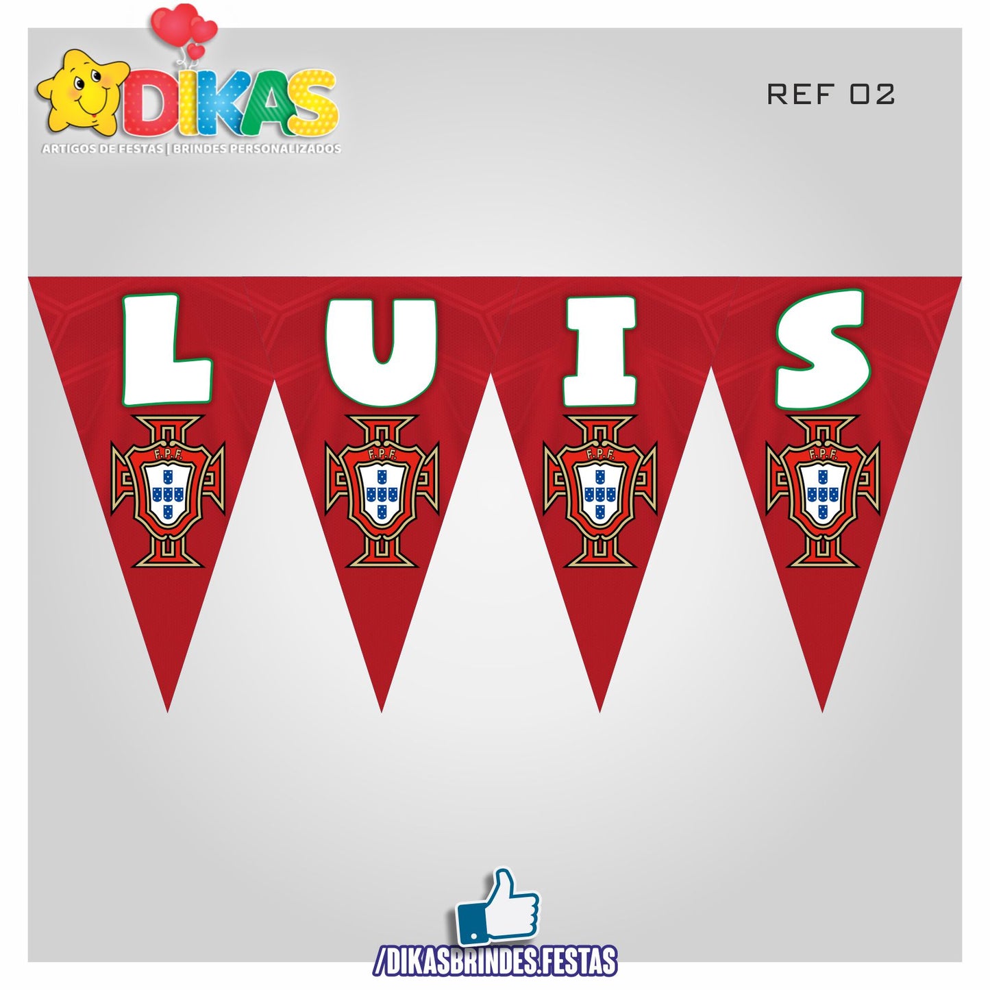 BANDEIROLA PERSONALIZADA - FUTEBOL PORTUGAL