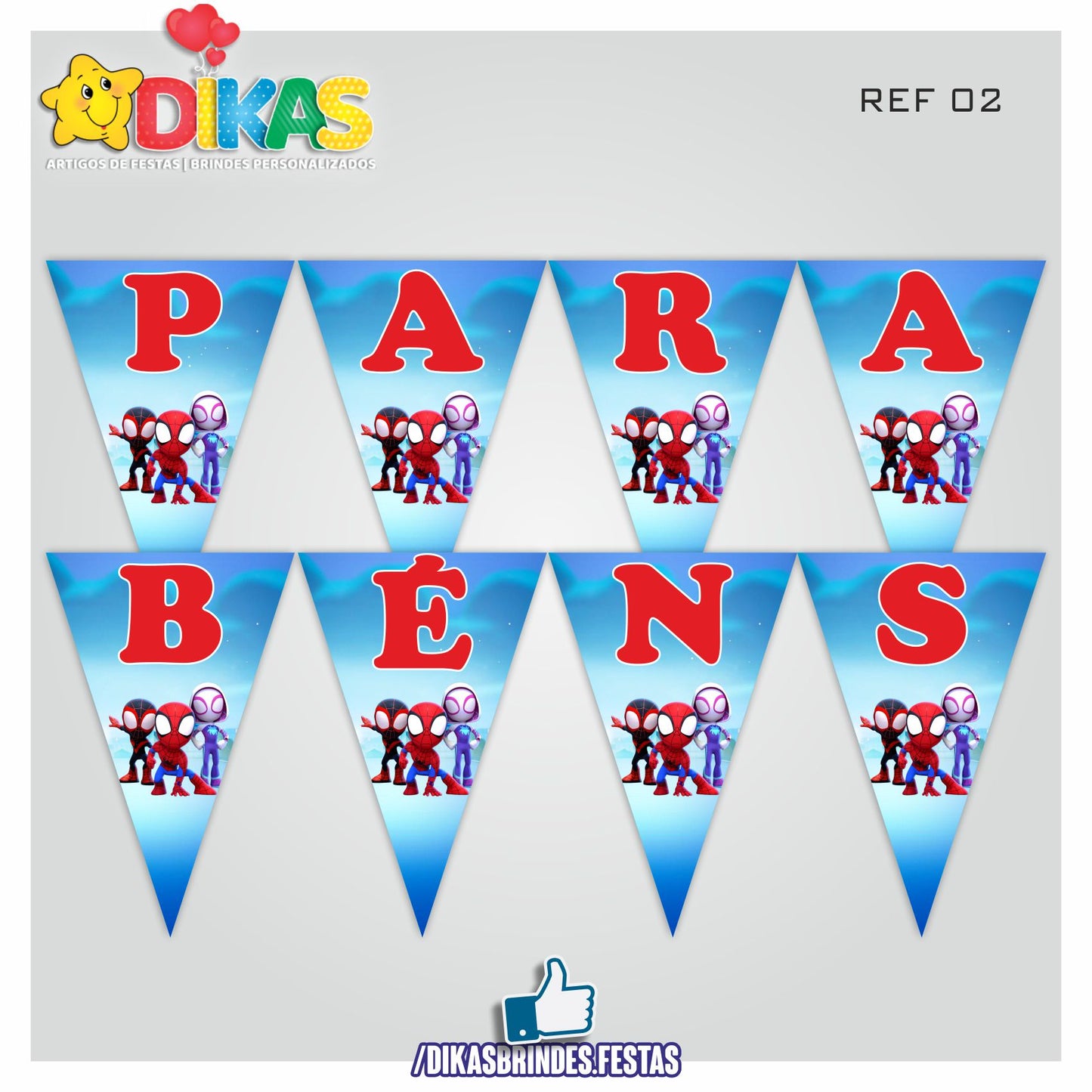 BANDEIROLA "PARABÉNS" - SPIDEY