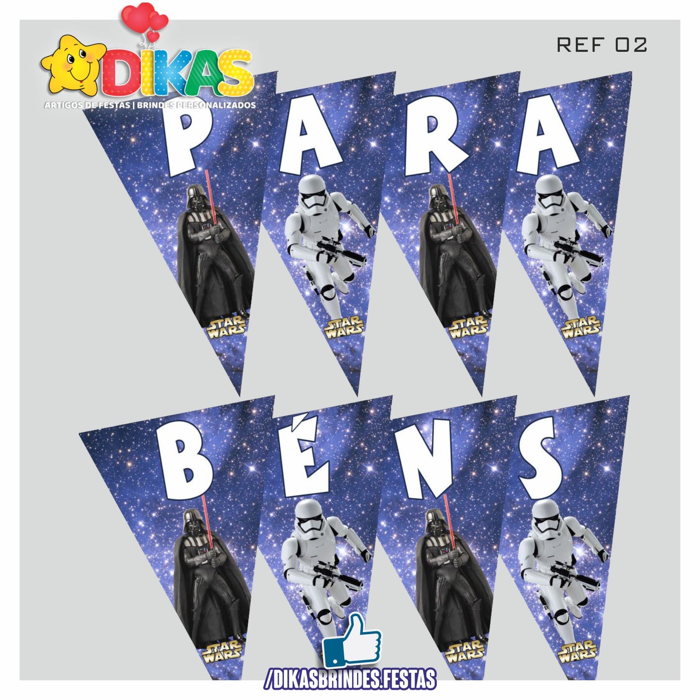 BANDEIROLA "PARABÉNS" - STAR WARS