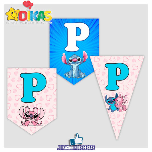 BANDEIROLA "PARABÉNS" - STITCH