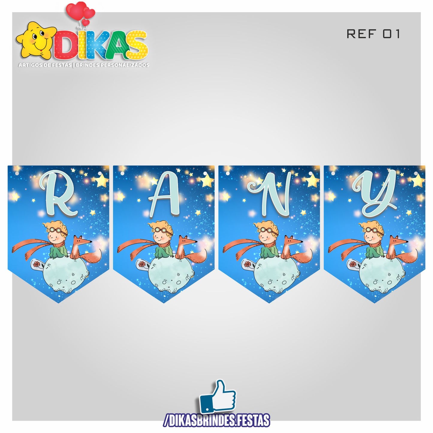 BANDEIROLA PERSONALIZADA - PEQUENO PRÍNCIPE