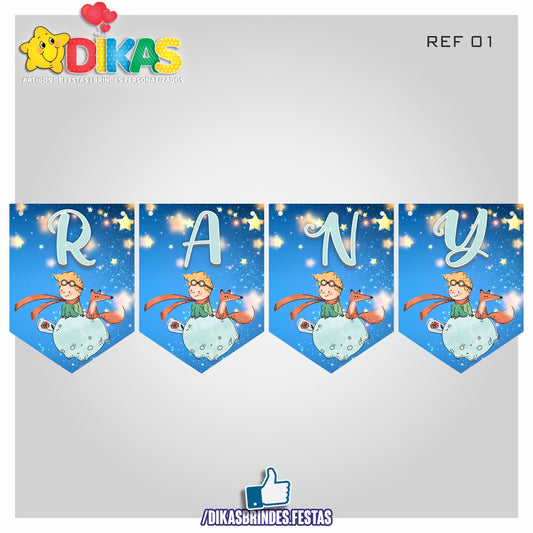 BANDEIROLA PERSONALIZADA - PEQUENO PRÍNCIPE